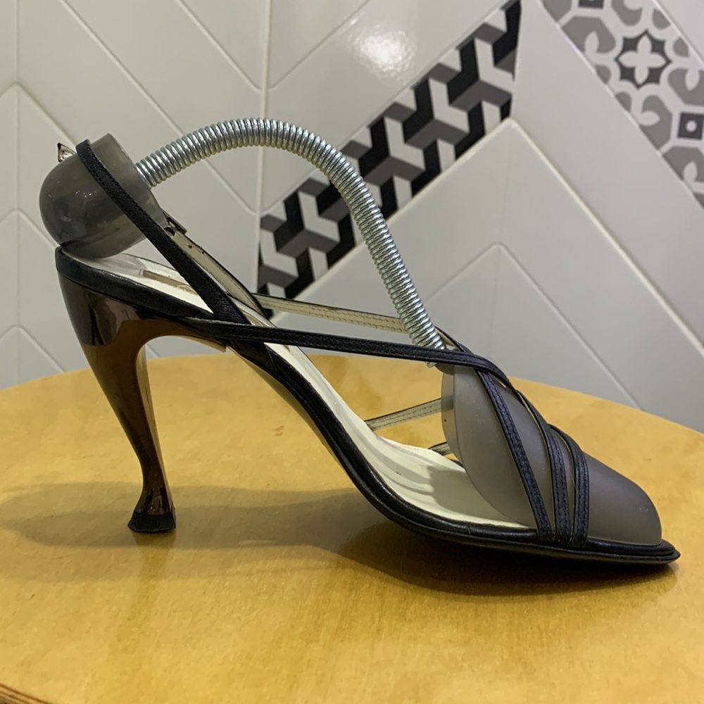 Made in 🇮🇹VTG 90’ ALDO 💯% Leather Bare Slingback Heels - Picture 12 of 15